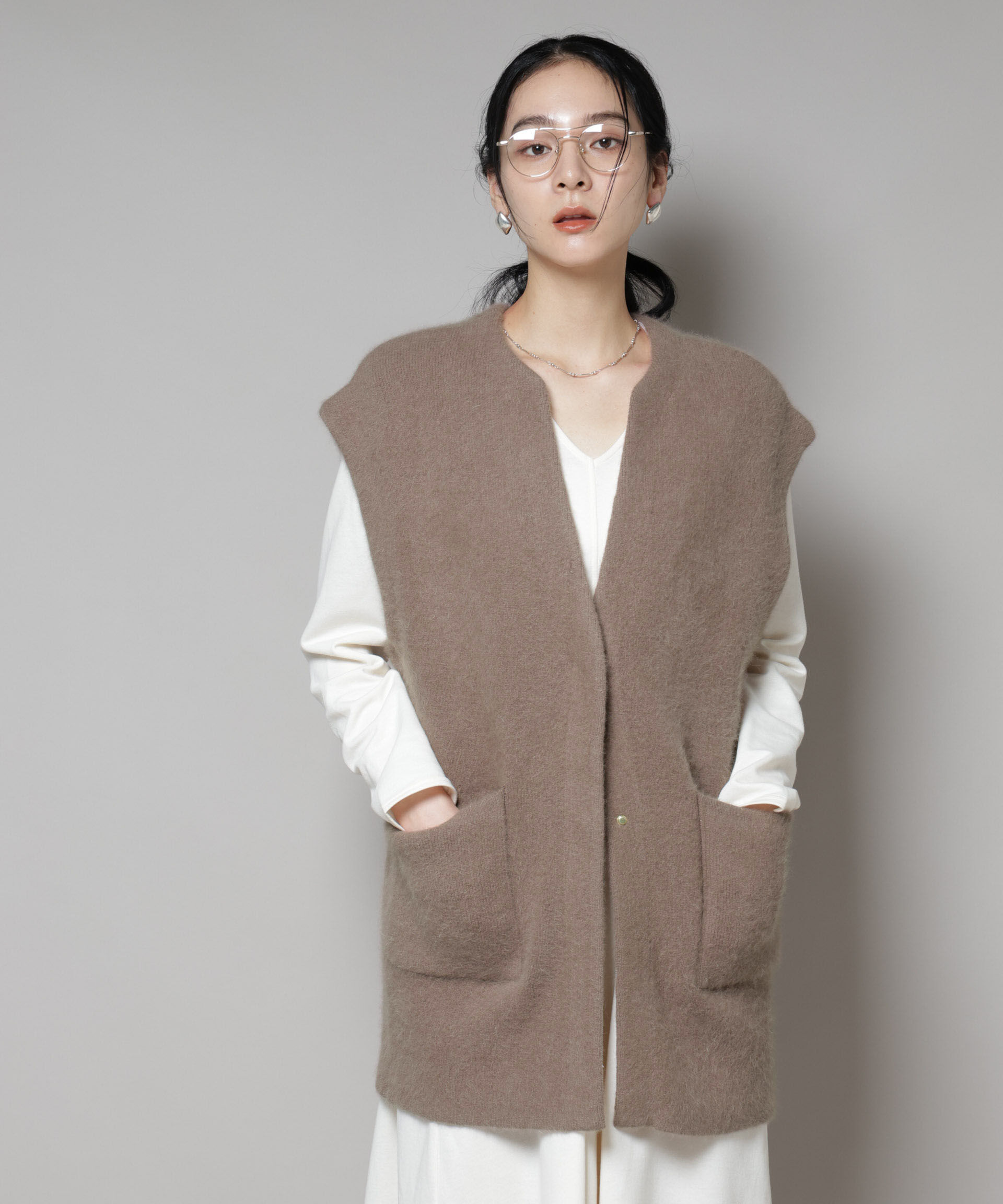 nano･universe「ウォッシャブルフォックスリバーニットジレ」|ニット・セーター|