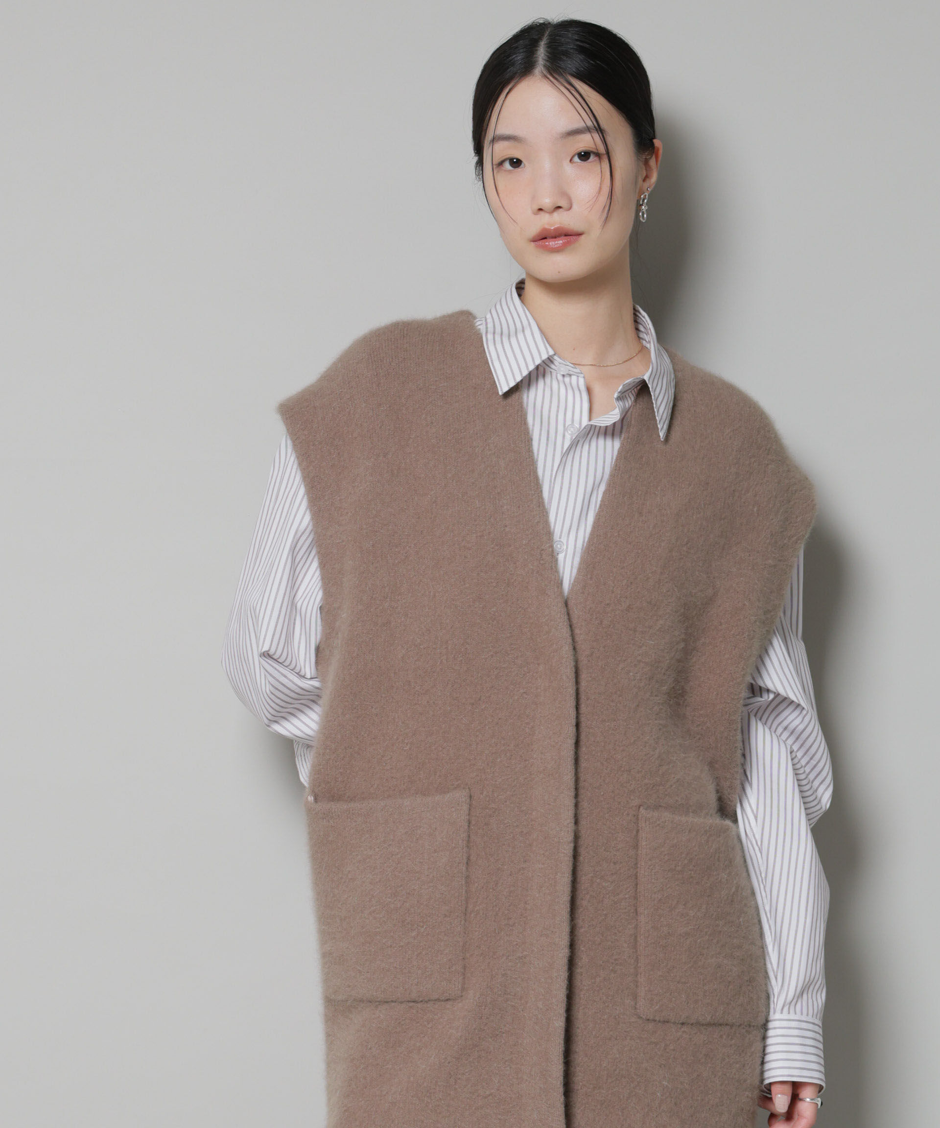 nano･universe「ウォッシャブルフォックスリバーニットジレ」|ニット・セーター|