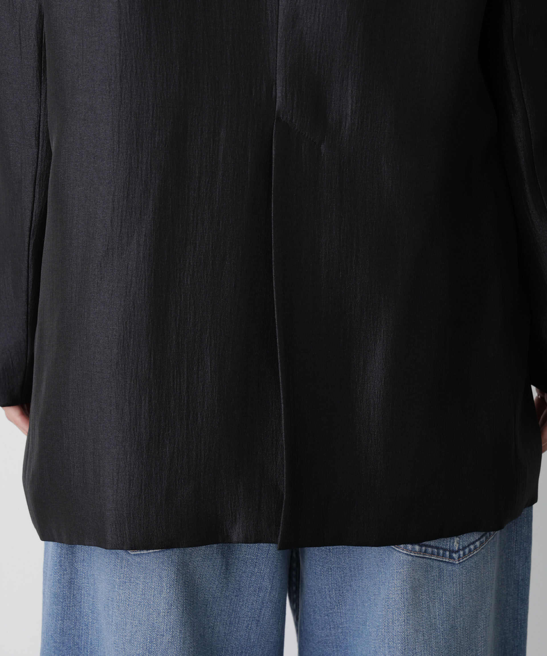 nano･universe「「STEVELOUR」サテンノーカラージャケット(セットアップ可)」|テーラードジャケット|