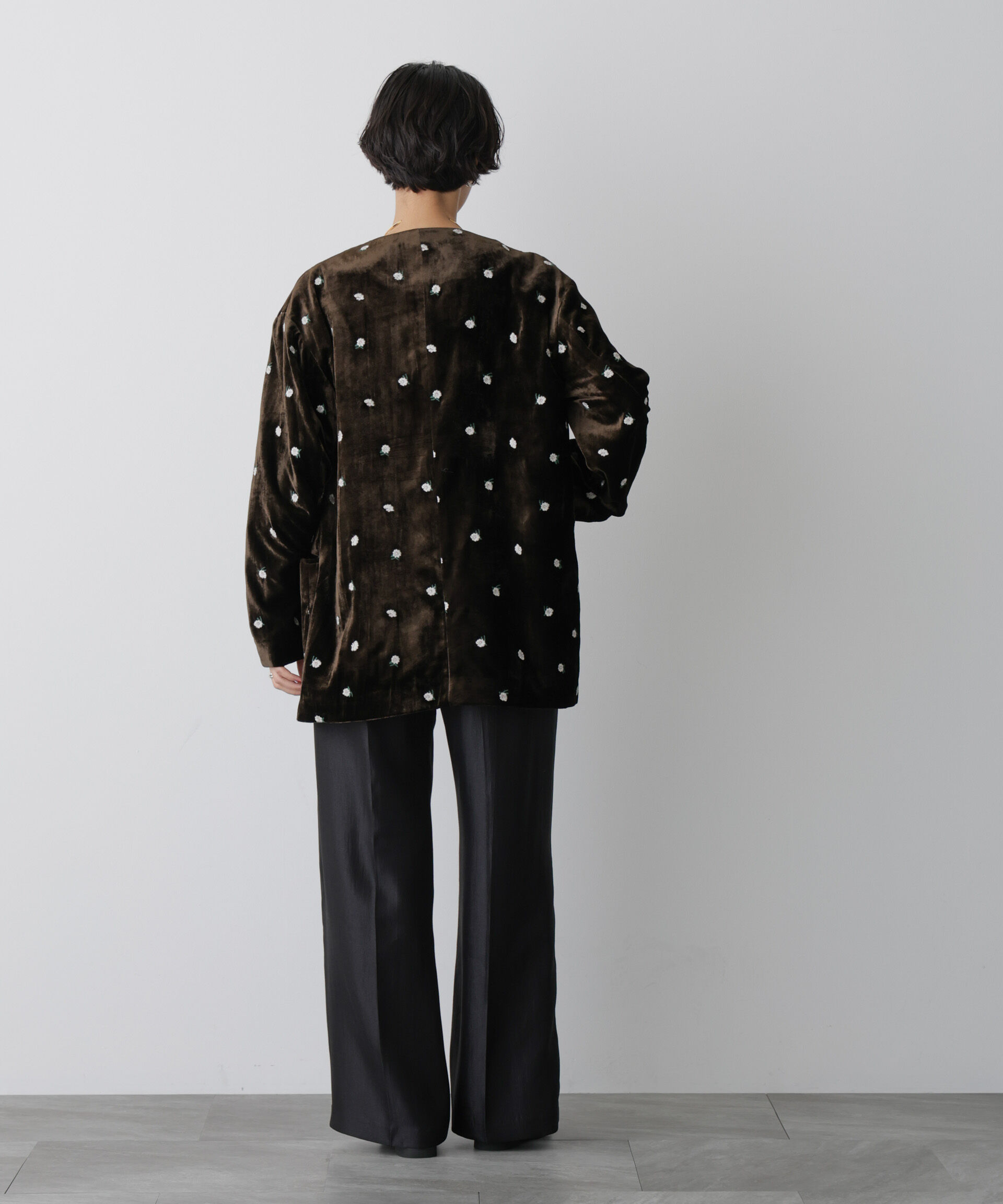 nano･universe「「STEVELOUR」サテンタックワイドパンツ(セットアップ可)」|チノ|