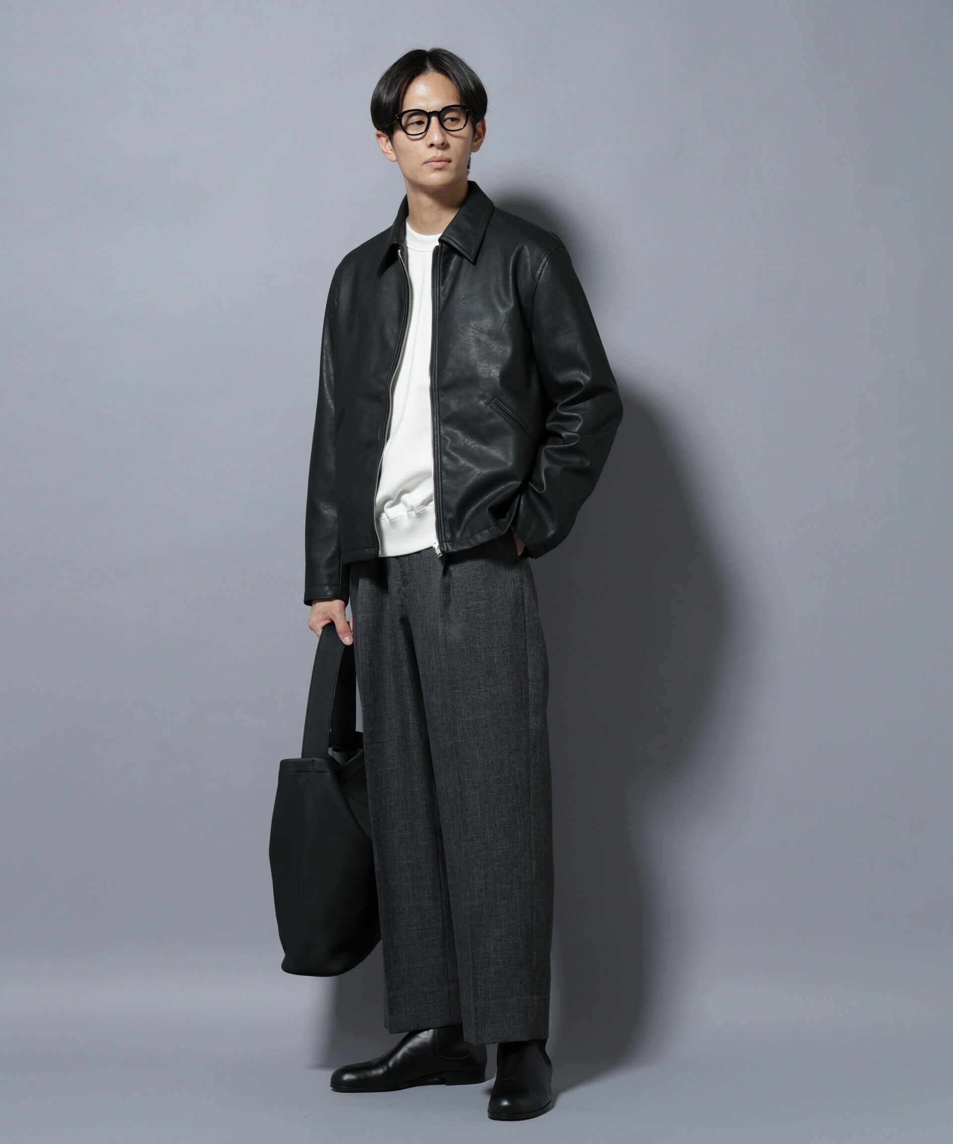 nano･universe「「大人のワイドパンツ」シャークスキンイージースラックス」|チノ|