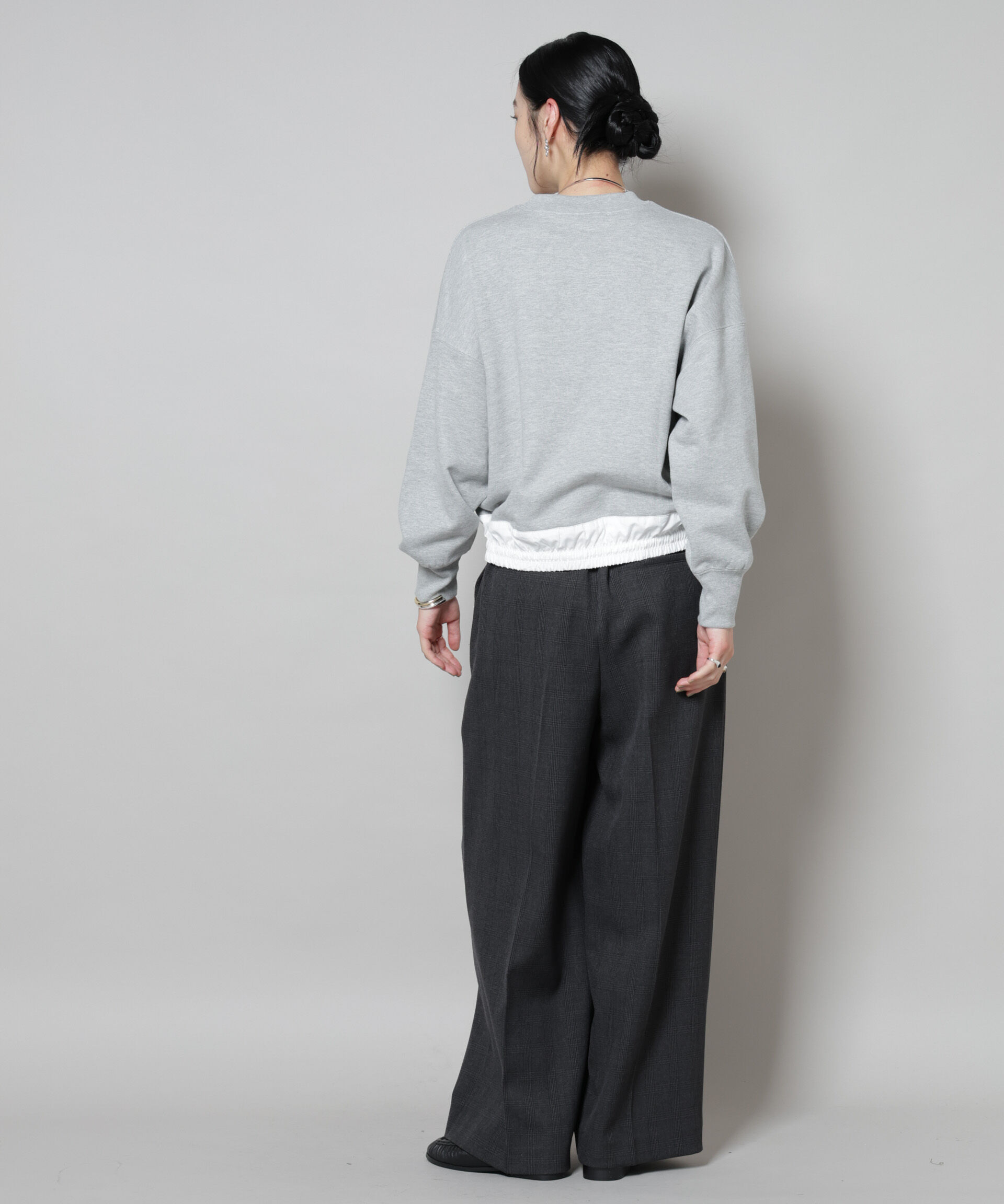 nano･universe「ブロード切替クルーネック裏毛トップス」|Tシャツ・カットソー|