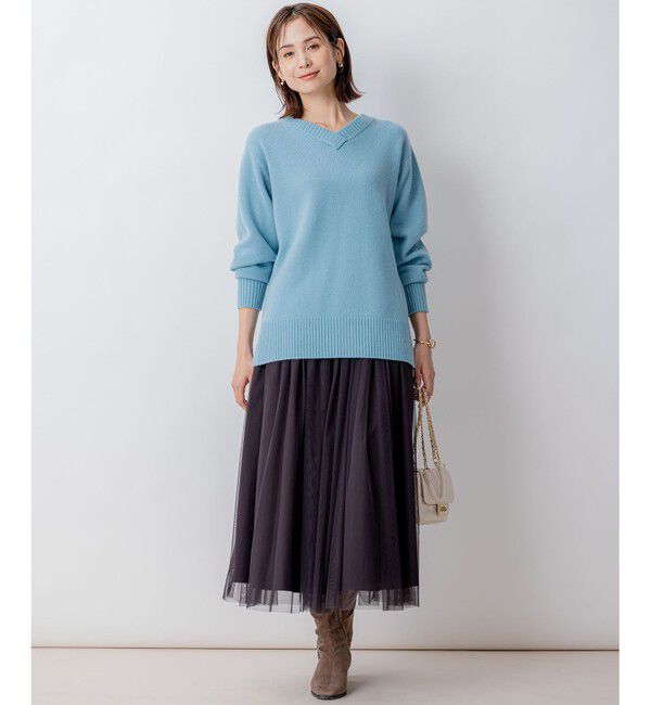 組曲「【WEB限定】ウールカシミヤミックスVネック ニット」|ニット・セーター|