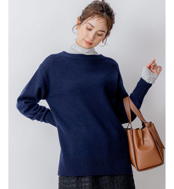 組曲「【WEB限定】ウールカシミヤミックスVネック ニット」|ニット・セーター|ネイビー