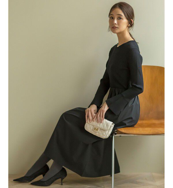 組曲「【WEB限定】リブニットコンビワンピース」|ワンピース|