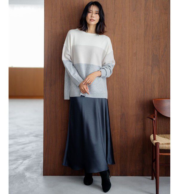 23区「【洗える】ウールカシミヤ カラーブロック ニット」|ニット・セーター|
