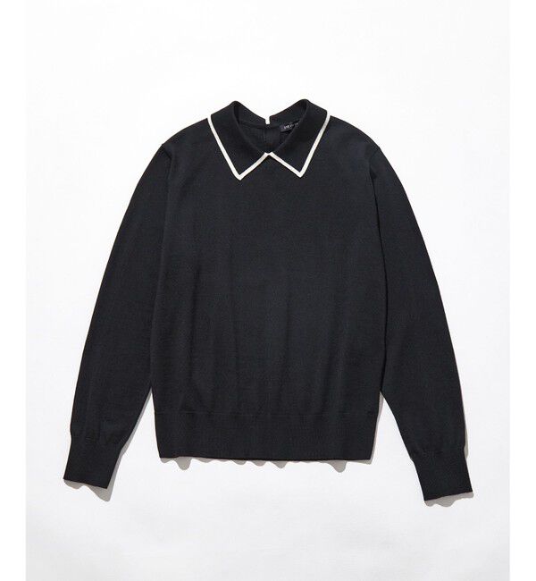 23区「【洗える】ウーステッドウール ポロニット」|ニット・セーター|