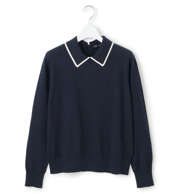23区「【洗える】ウーステッドウール ポロニット」|ニット・セーター|
