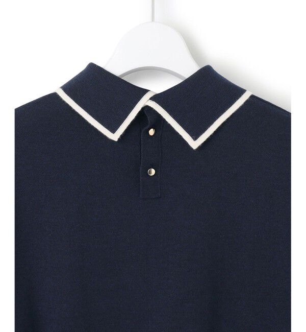 23区「【洗える】ウーステッドウール ポロニット」|ニット・セーター|