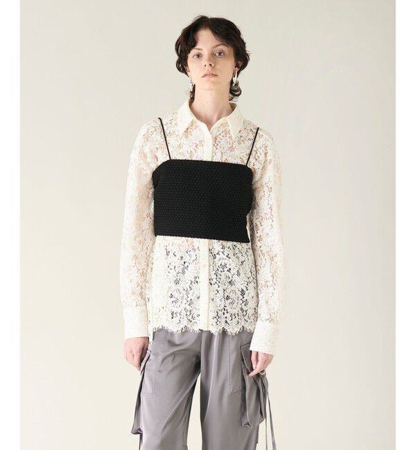 GRACE CONTINENTAL「ニットライクレースビスチェ」|その他|ブラック