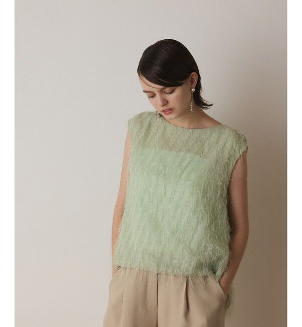  「フリンジギャザートップ」|Tシャツ・カットソー|