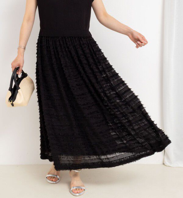 NOLLEY'S「フリンジ生地ニットワンピース」|ワンピース|