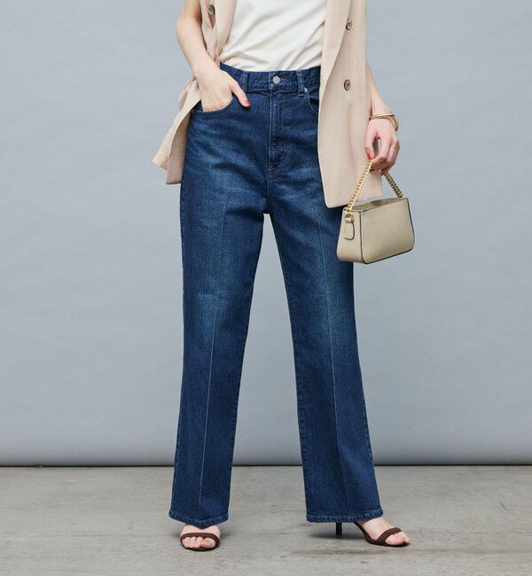 Rie Miller「【RM denim】センタープレスハイウエストパンツ」|デニム|