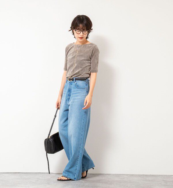 NOLLEY'S「フロッキーチュールボートネックプルオーバーカットソー」|Tシャツ・カットソー|