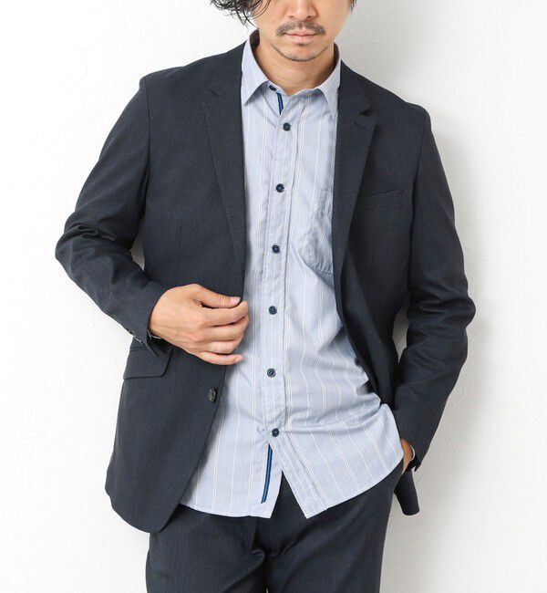 Stutostein「《ビジカジ/セットアップ対応》ピンヘッドストレッチ JKT 25AW」|テーラードジャケット|ネイビー