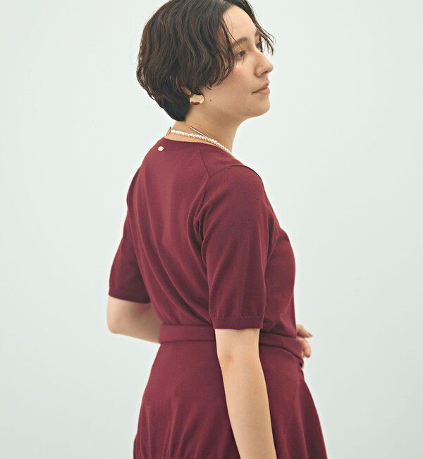 NOLLEY'S sophi「《アンサンブル対応》《手洗い可能》ウール100％5分袖プルオーバーニット」|ニット・セーター|