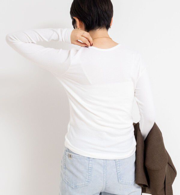 NOLLEY'S sophi「ウォッシャブルベアテレコUネックロンT＜エンジェルウール使用＞」|Tシャツ・カットソー|