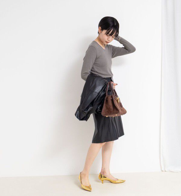 NOLLEY'S sophi「ウォッシャブルベアテレコUネックロンT＜エンジェルウール使用＞」|Tシャツ・カットソー|