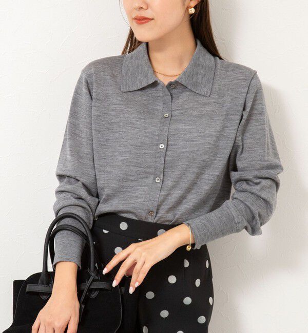 NOLLEY'S「《手洗い可能》16Gマレー襟付きカーディガン」|カーディガン|