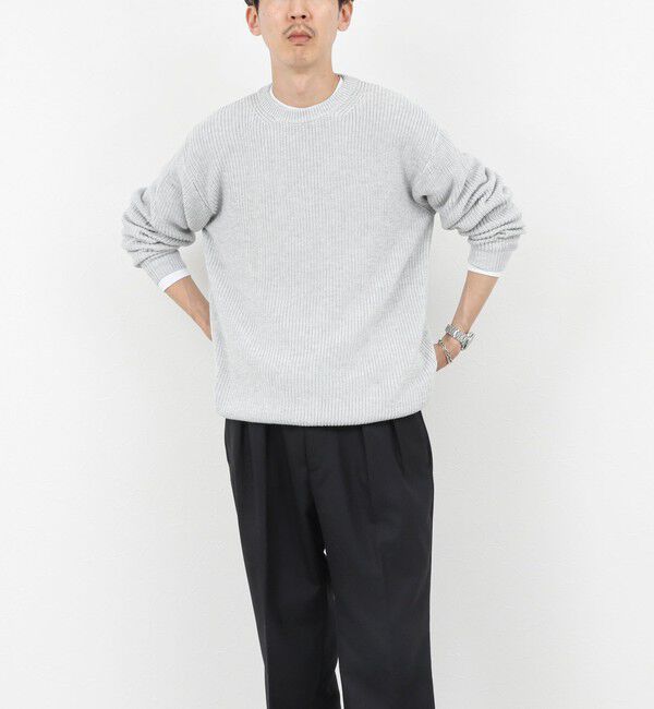 NOLLEY'S goodman「《2点セット》ウォッシャブル/抗菌加工 片畦7Gプルオーバー(ロンT付) 25AW」|ニット・セーター|