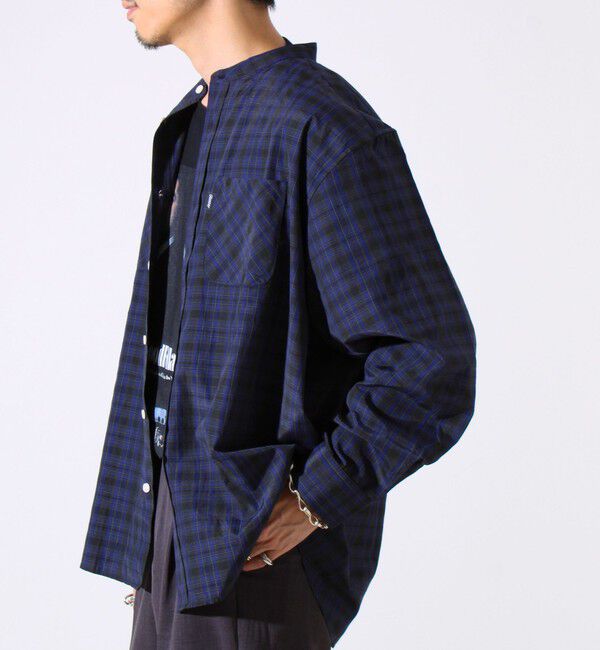 GLOSTER「【GLOSTER/グロスター】T/Cブロード バンドカラーシャツ（ギンガム/タータン）」|シャツ・ブラウス|