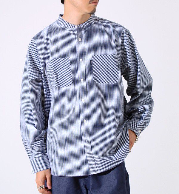 GLOSTER「【GLOSTER/グロスター】T/Cブロード バンドカラーシャツ（ギンガム/タータン）」|シャツ・ブラウス|