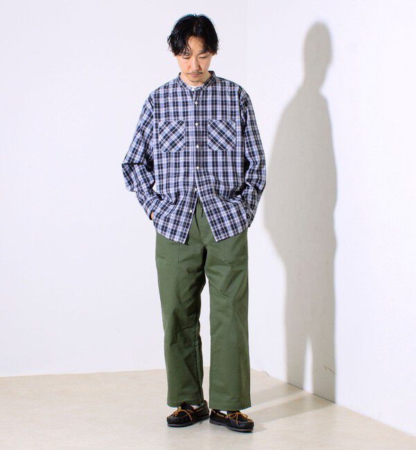 GLOSTER「【GLOSTER/グロスター】T/Cブロード バンドカラーシャツ（ギンガム/タータン）」|シャツ・ブラウス|