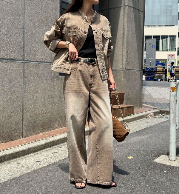 fredy emue「カラーストレートデニムパンツ」|デニム|