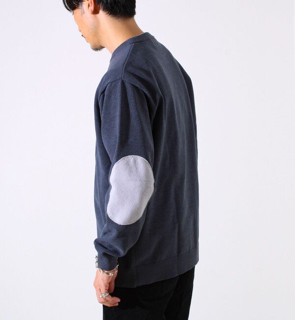 GLOSTER「【GLOSTER/グロスター】ソフトモール素材 エルボーパッチ クルーニット」|ニット・セーター|