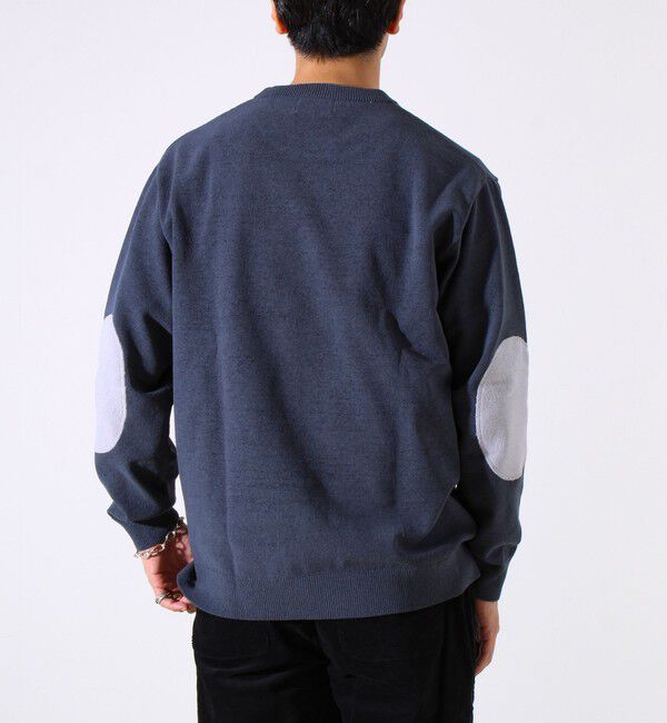 GLOSTER「【GLOSTER/グロスター】ソフトモール素材 エルボーパッチ クルーニット」|ニット・セーター|