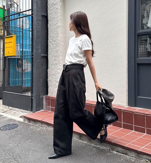 fredy emue「ボーダー/無地ワンポイントロゴコンパクトTシャツ」|Tシャツ・カットソー|