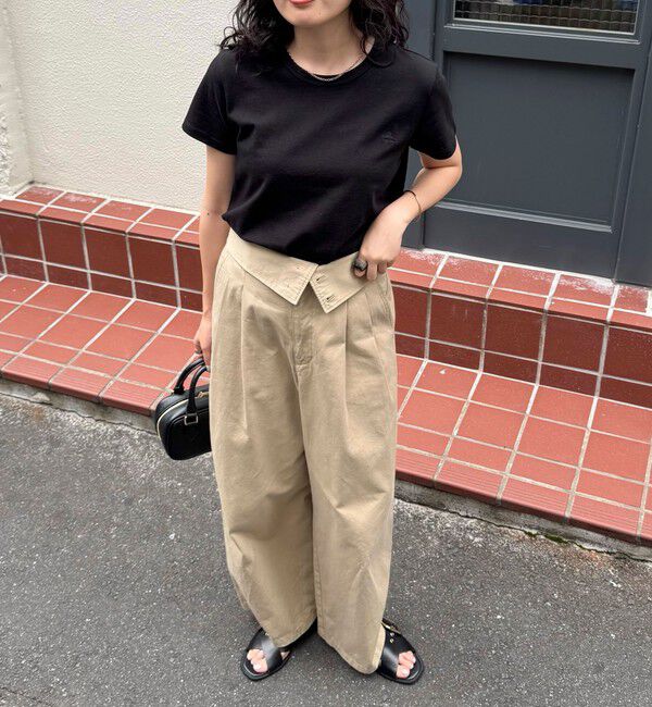 fredy emue「ボーダー/無地ワンポイントロゴコンパクトTシャツ」|Tシャツ・カットソー|