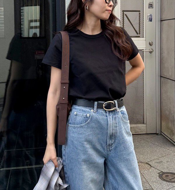 fredy emue「ボーダー/無地ワンポイントロゴコンパクトTシャツ」|Tシャツ・カットソー|