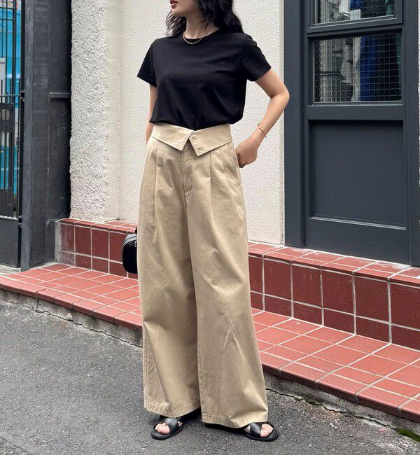 fredy emue「ボーダー/無地ワンポイントロゴコンパクトTシャツ」|Tシャツ・カットソー|