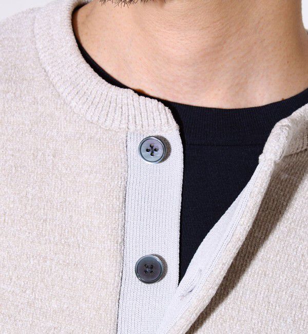GLOSTER「【昨年人気アイテム再登場！チクチクしないニット】モールバックボーダー ヘンリーネックニット」|ニット・セーター|