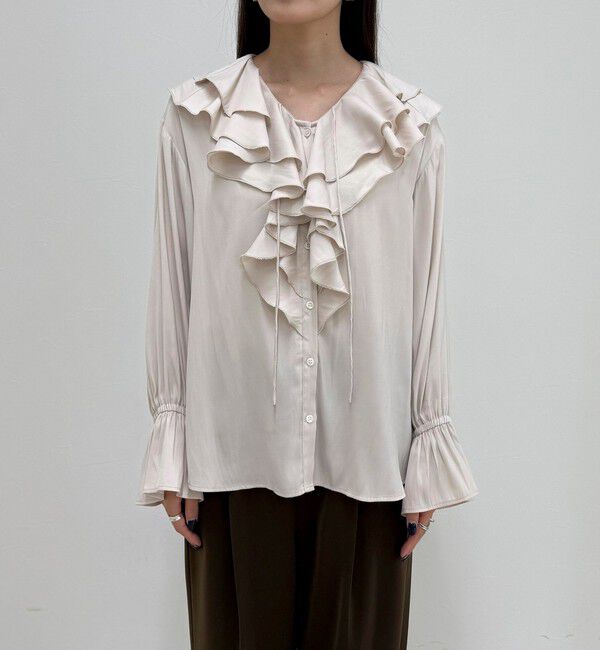 fredy emue「ボリュームフリル前開きブラウス」|シャツ・ブラウス|