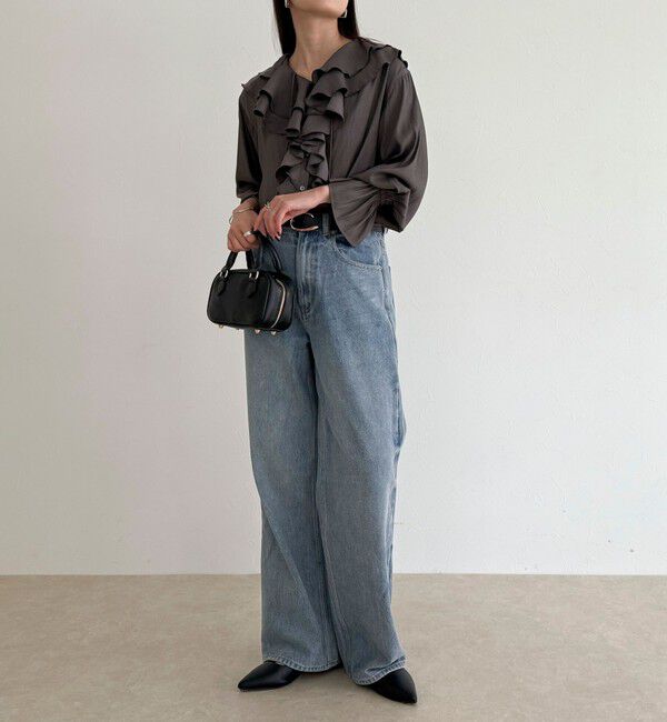 fredy emue「ボリュームフリル前開きブラウス」|シャツ・ブラウス|