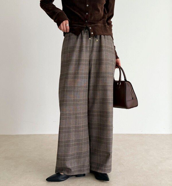 fredy emue「ウールライクイージーセミワイドパンツ」|チノ|ベージュ系その他