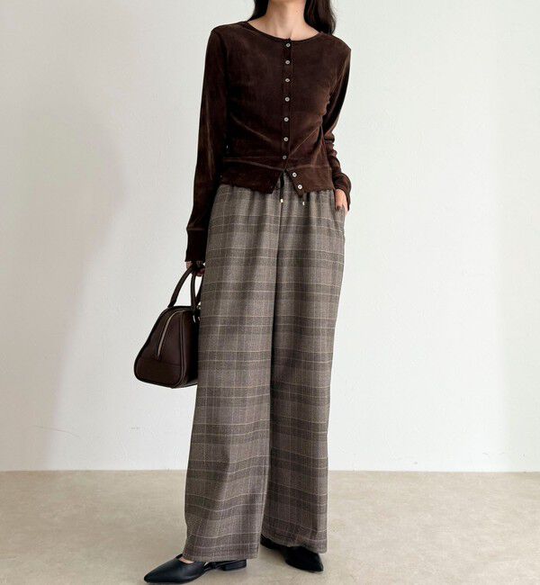 fredy emue「ウールライクイージーセミワイドパンツ」|チノ|