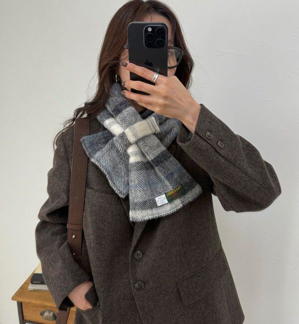 fredy emue「《別注》【TWEED MILL/ツイードミル】ウールチェック&times;フリースリバーマフラー」|マフラー|