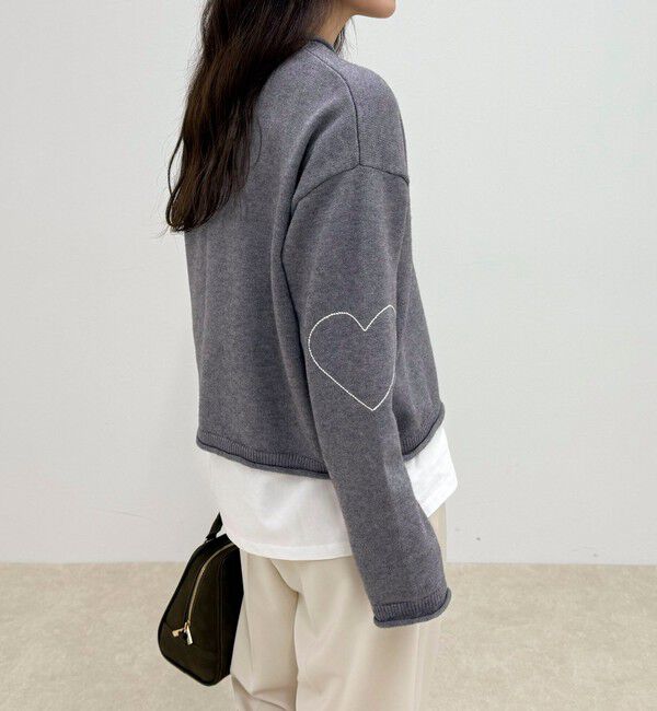 fredy emue「ハートステッチニットプルオーバー」|ニット・セーター|グレー