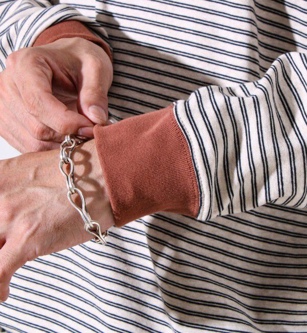 GLOSTER「【配色リブが映える主役ボーダー】Helloボーダー ロングスリーブTシャツ」|Tシャツ・カットソー|