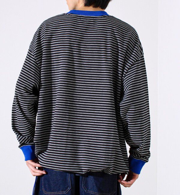 GLOSTER「【配色リブが映える主役ボーダー】Helloボーダー ロングスリーブTシャツ」|Tシャツ・カットソー|