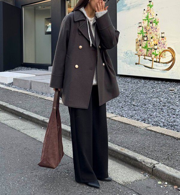 fredy emue「【リバイバル/新色追加】ウール混ミドル丈Pコート」|ピーコート|