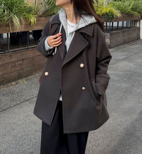 fredy emue「【リバイバル/新色追加】ウール混ミドル丈Pコート」|ピーコート|