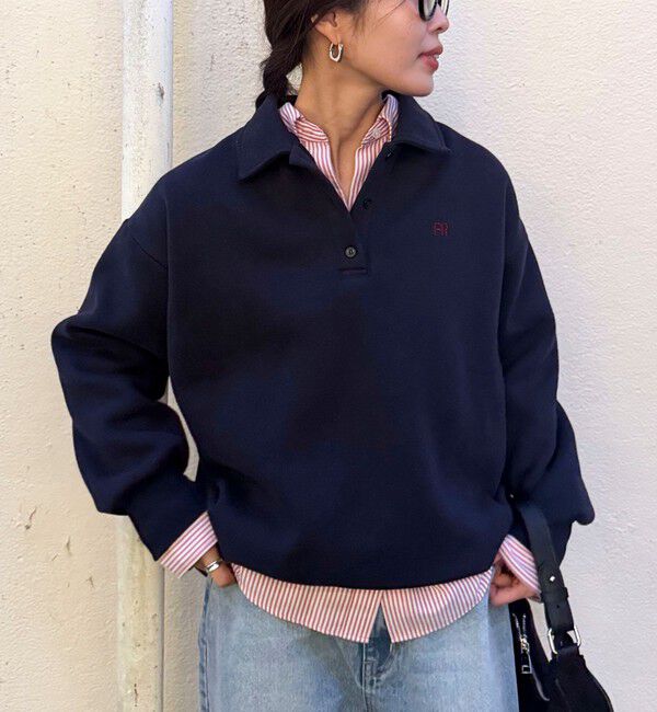 fredy emue「FR刺繍衿付き起毛スウェットプルオーバー」|スウェット・ジャージ|