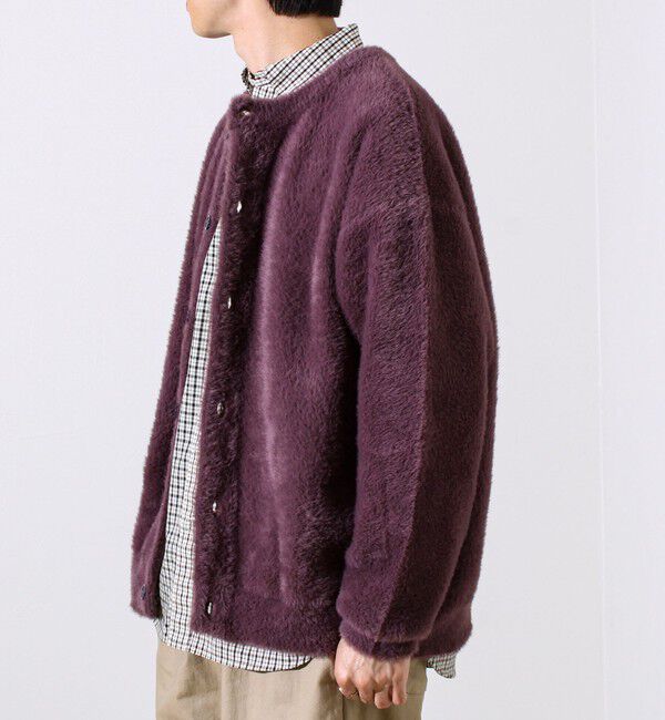 GLOSTER「モヘヤライク シャギークルーネックカーディガン」|カーディガン|