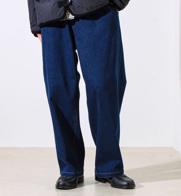 GLOSTER「【シーズンレス/ストレスフリーな穿き心地】ワイドストレッチデニムパンツ」|デニム|インディゴブルー