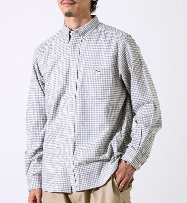 GLOSTER「【定番フレブルシリーズ】フレンチブルドッグ刺繍 ボタンダウンネルシャツ」|シャツ・ブラウス|