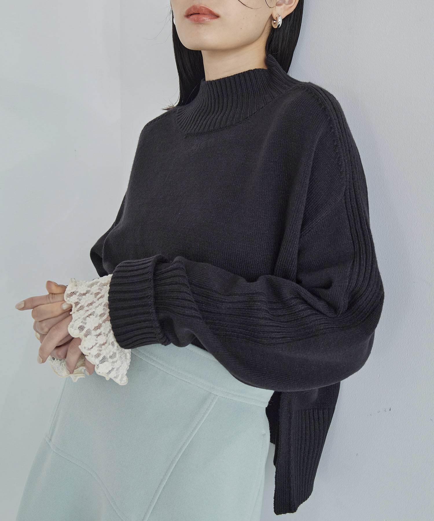 VIS「【アンチピリング/洗える】サイドスリットニットプルオーバー【WEB限定カラー】」|ニット・セーター|